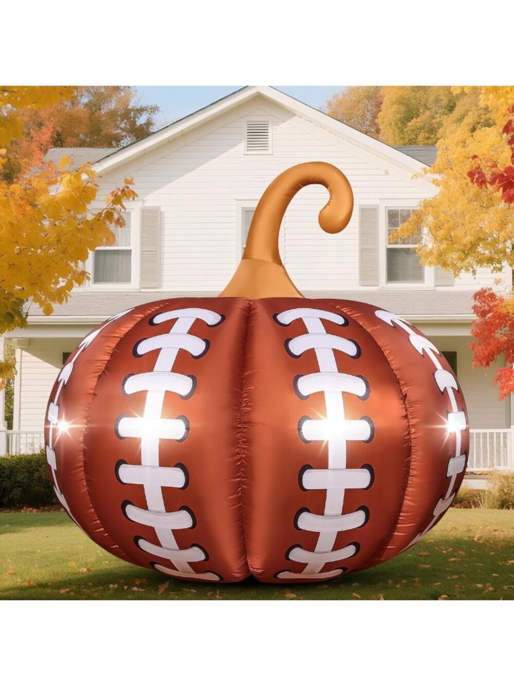 Giant 4.6FT Inflatable Pumpkin with LED Lights - Halloween Outdoor Decor for
